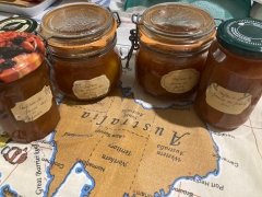 confiture, prunes, reine-claude, sucre roux, vanille, citron 